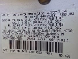 2008 TOYOTA TACOMA WHITE SR5 CREW CAB 4.0 AT 2WD.  Z24863